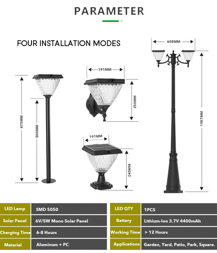 Diamond-Solar-Post-Light