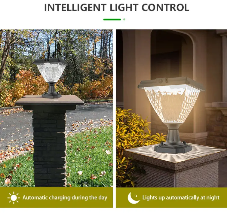 Diamond-Solar-Pillar-Light