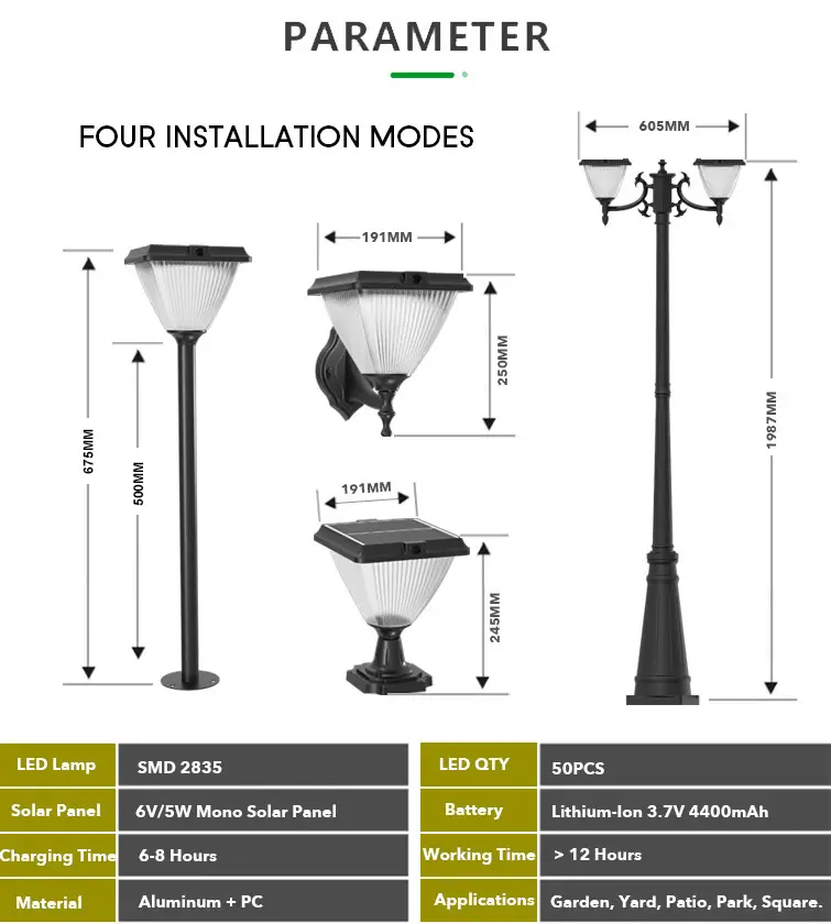 3CCT-2-Head-Solar-Post-Lamp