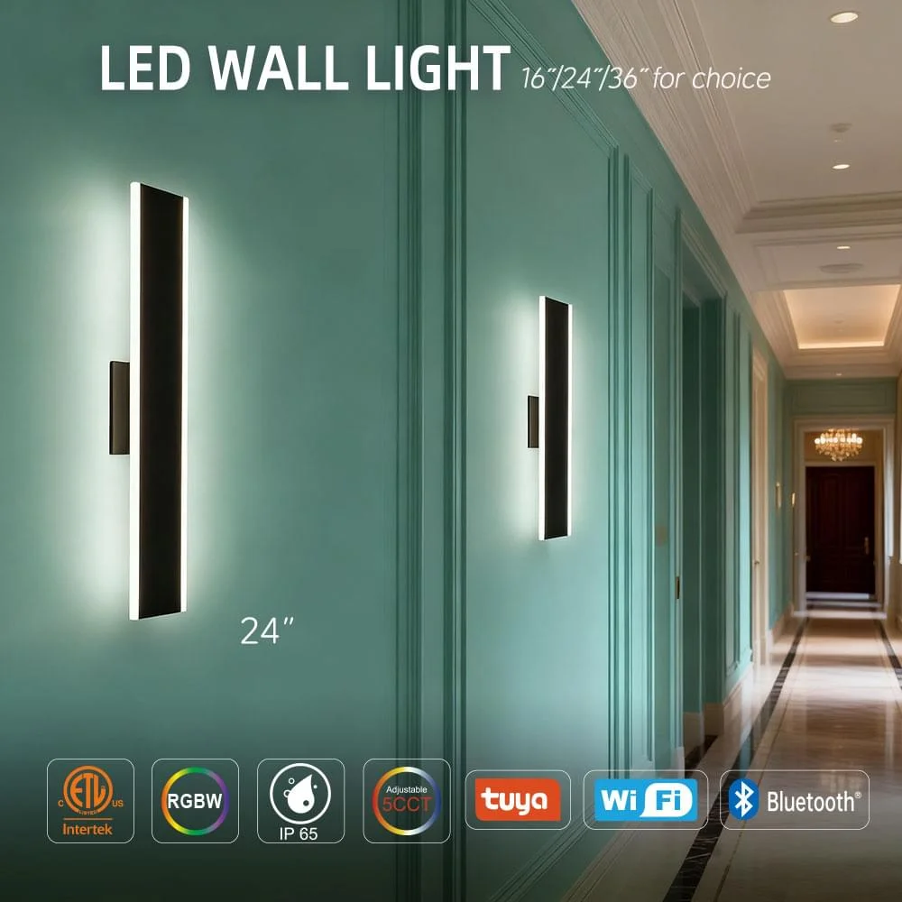 24" Acrylic Linear Wall Lights