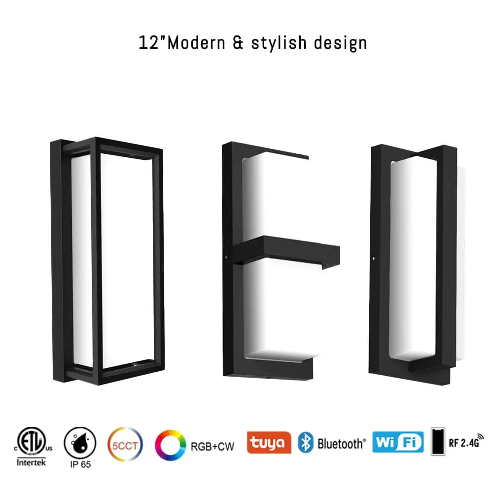 12'' 5CCT-RGBW-Outdoor-Wall-Light