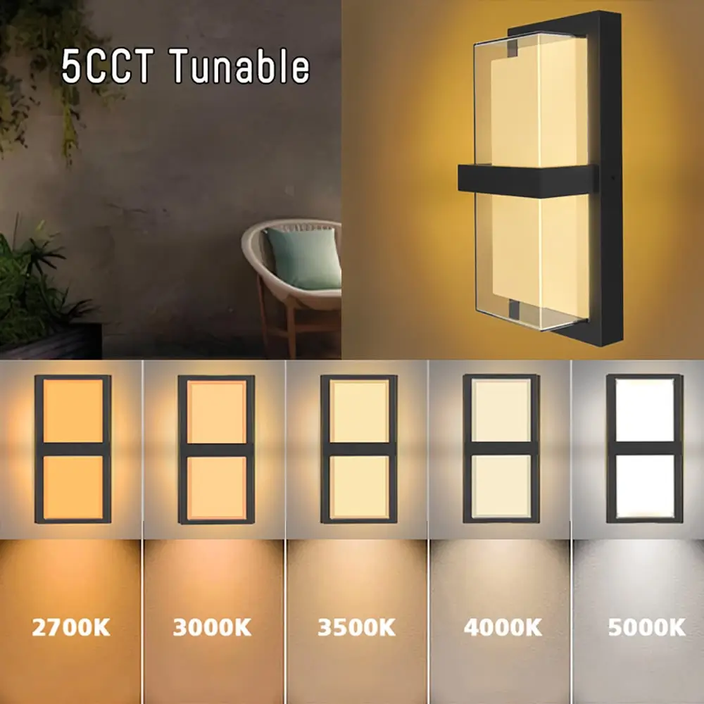 14“ RGBW-5CCT-Outdoor-Wall-Light