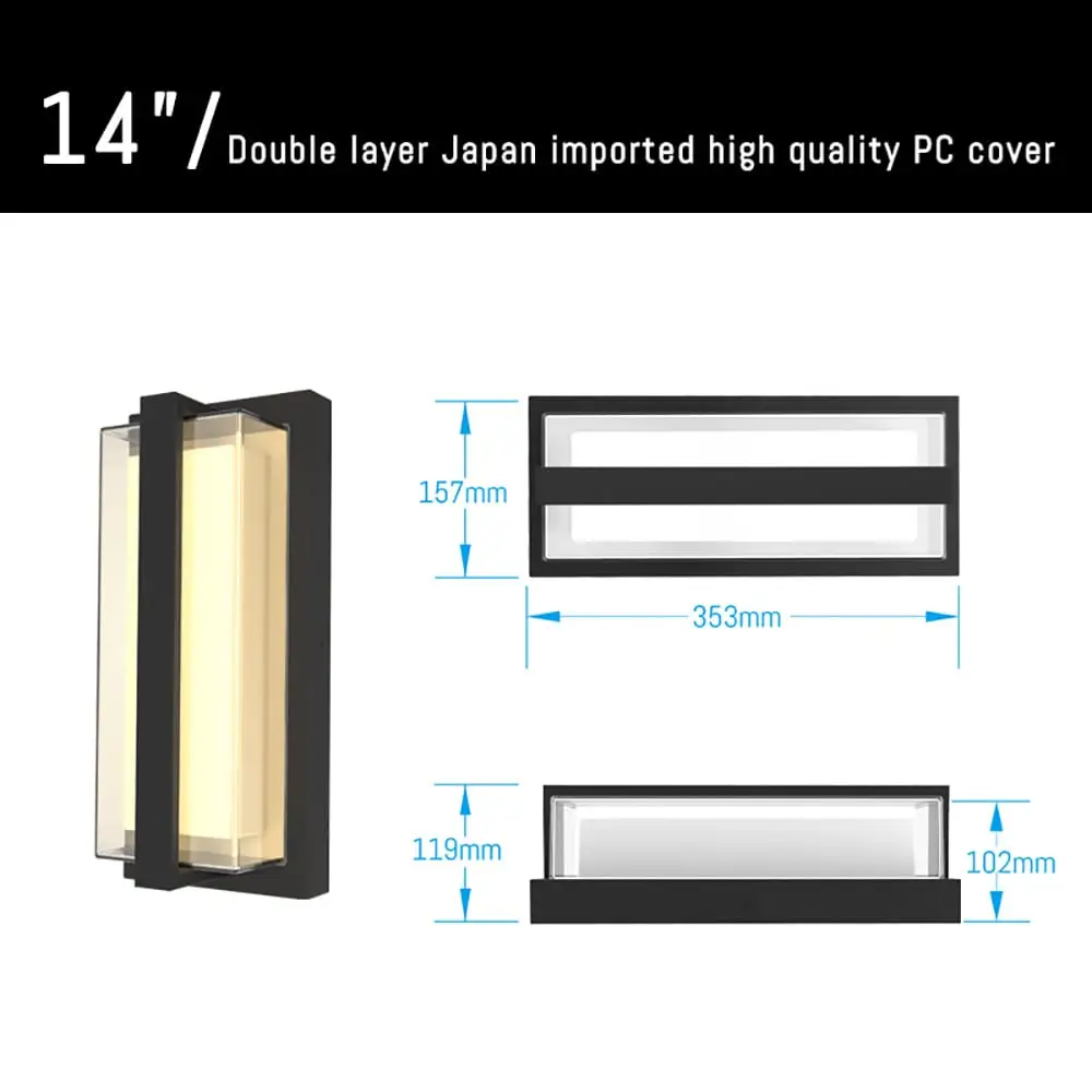 14“ 5CCT-RGBW-Outdoor-Wall-Light