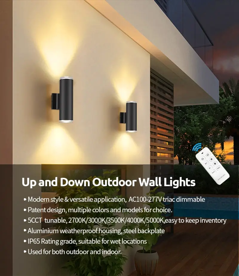 8'' Inch-Cylinder-RGBW-Outdoor-Wall-Lamp