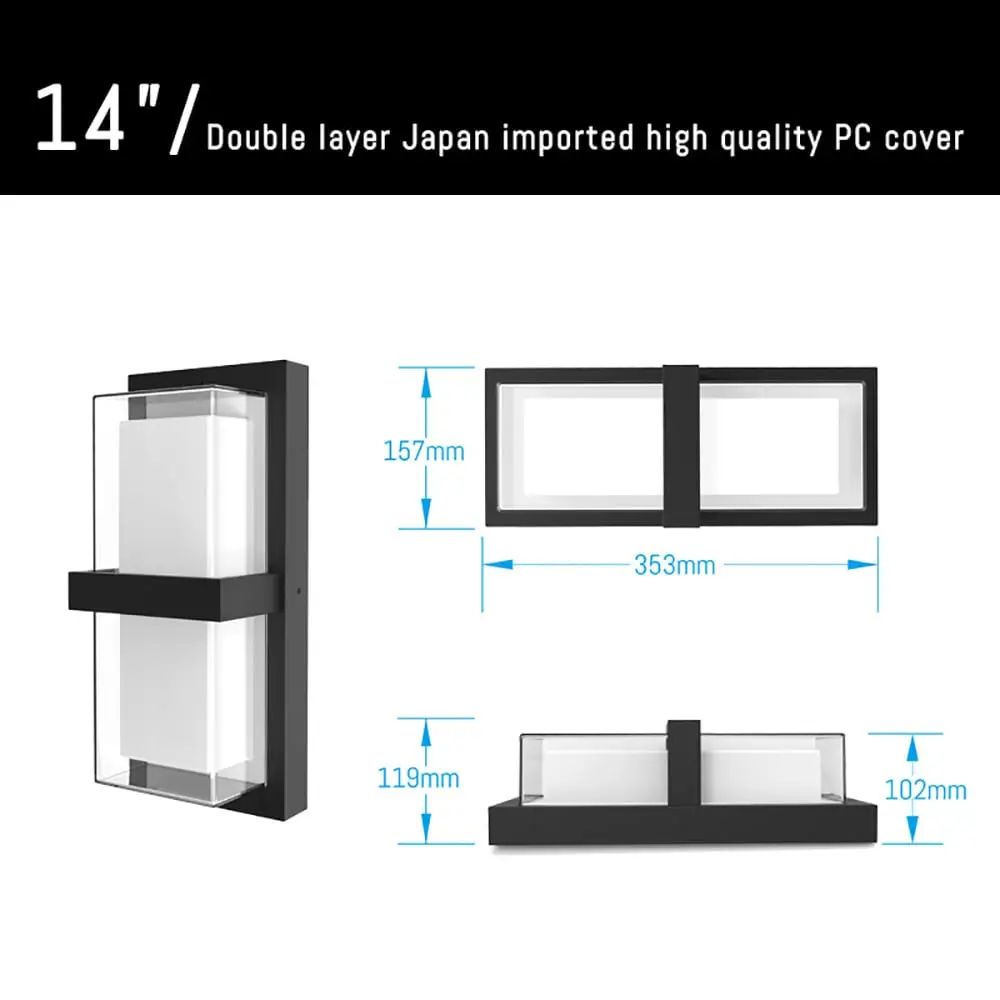 14“ RGBW-5CCT-Outdoor-Wall-Light