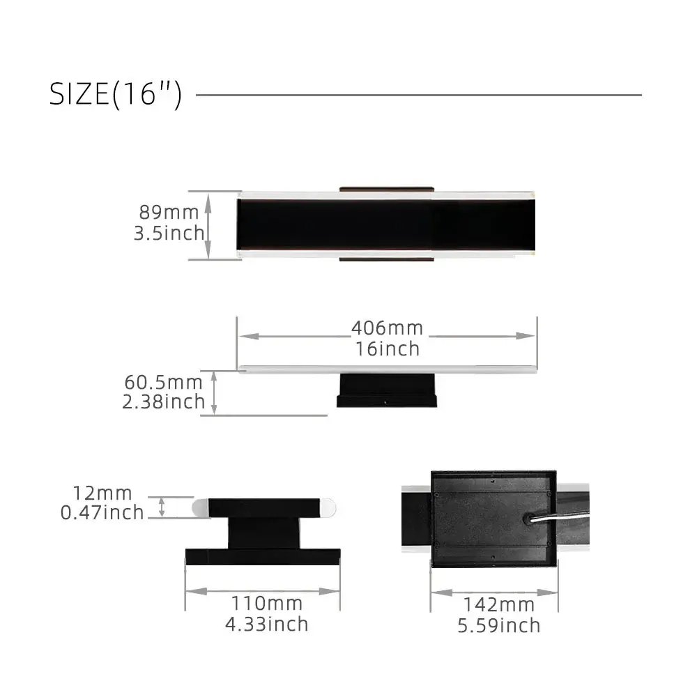 16" Acrylic Linear Wall Lights