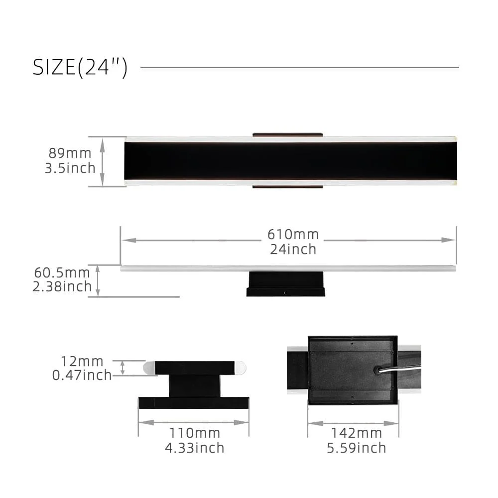 24" Acrylic Linear Wall Lights