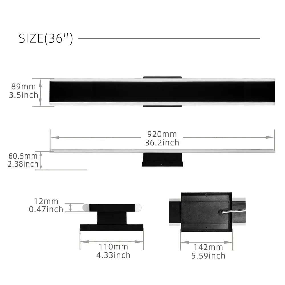 36" Acrylic Linear Wall Lights
