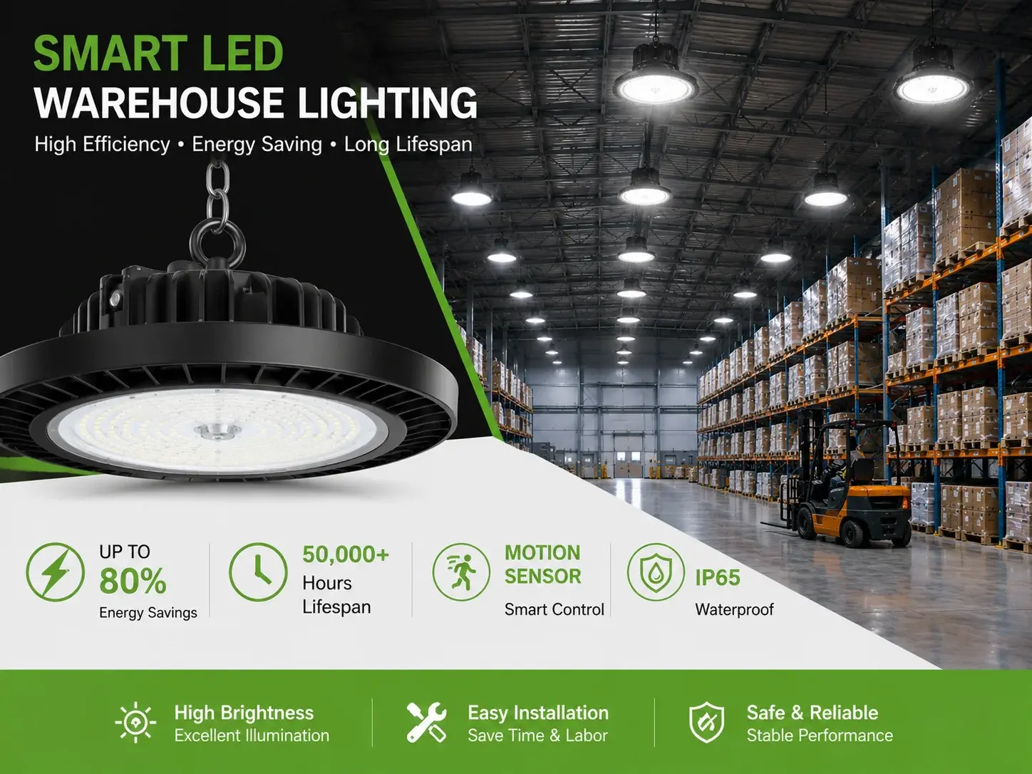 SMART LEDWAREHOUSE LIGHTINGBright. Efficient. Reliable.